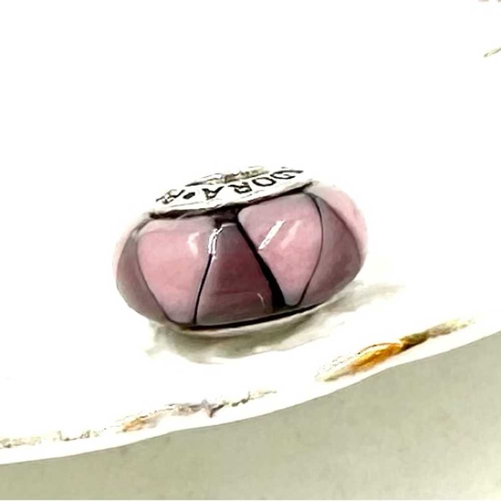 PANDORA ALE S 925 Purple Lavender Murano Glass Charm Vintage Retired 790635 - Picture 2 of 6